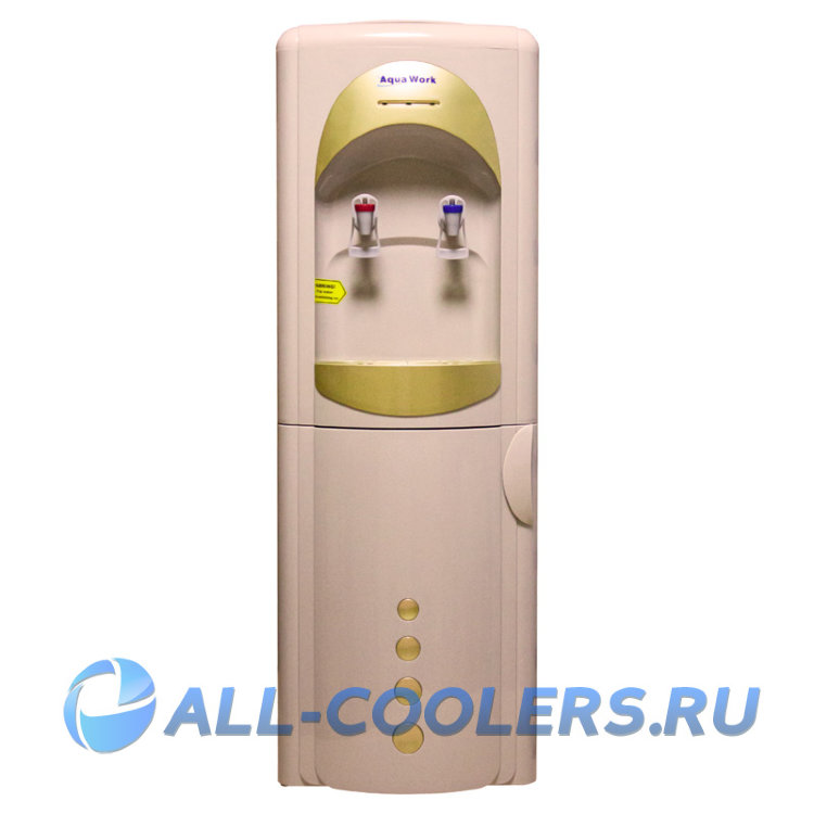Кулер для воды с холодильником напольный Aqua Work 28-L-B/B бежево-золотой